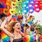 10 Pieces Colorful Rainbow Heart Banner - 100 Feet Colorful Rainbow Gay Pride Paper Garland - Heart Shape Hanging Decorations for Birthday Party Wedding Parades Celebration